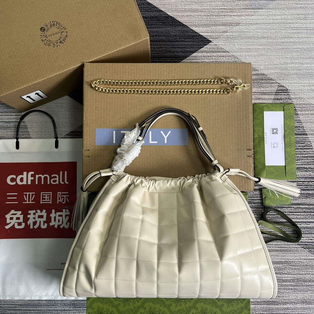 Gucci 746210 Gucci Deco Medium Tote Bag White