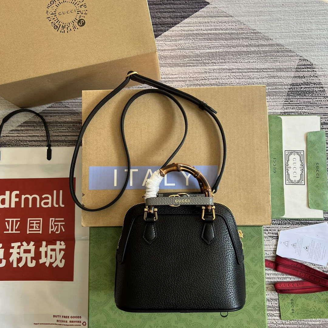 Gucci 715775 Gucci Diana Mini Tote Bag Black leather