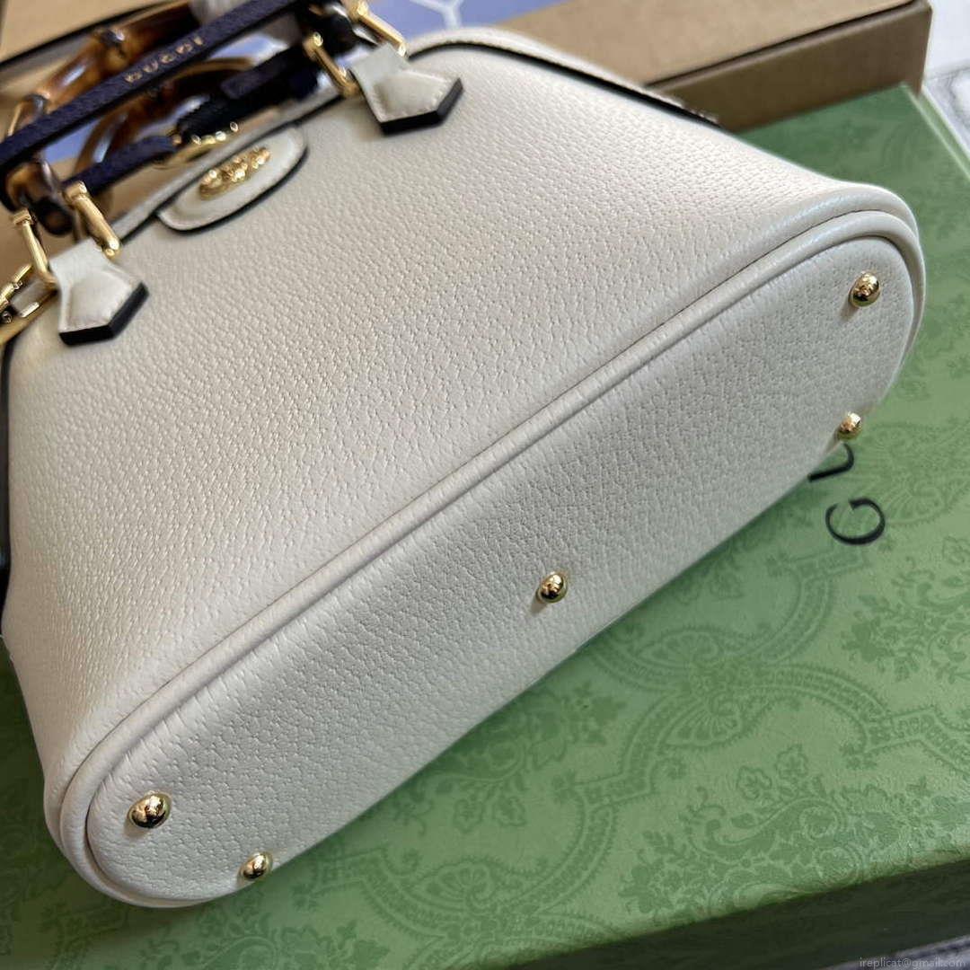 Gucci 715775 Gucci Diana Mini Tote Bag White leather