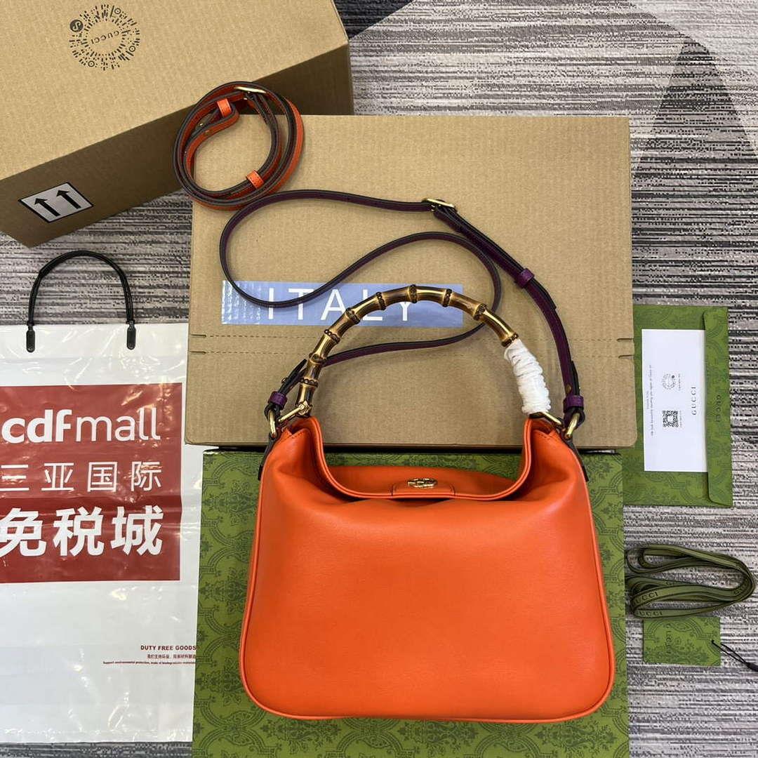 Gucci 746124 Gucci Diana Medium Shoulder Bag Orange