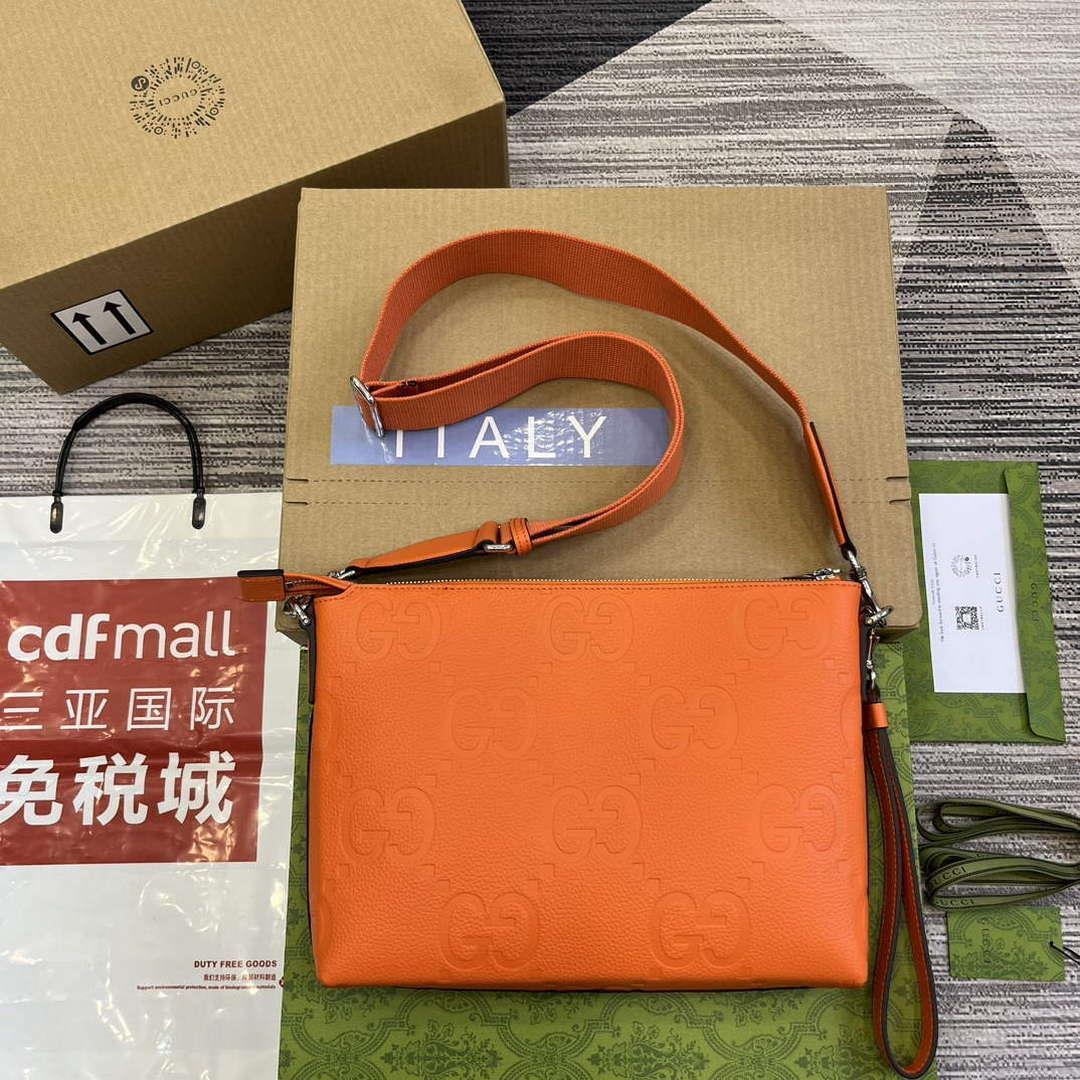 Gucci 696009 Jumbo GG Medium Messenger Bag Orange