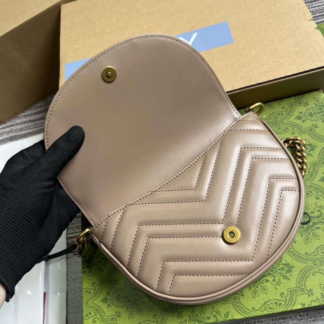 Gucci 746431 GG Marmont Matelassé Chain Mini Bag Milk tea