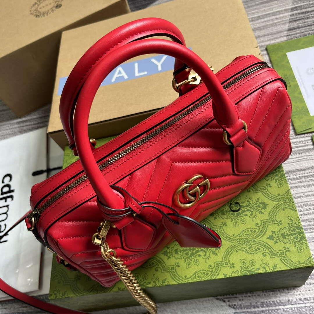 Gucci 746319 GG Marmont Small Top Handle Bag Red