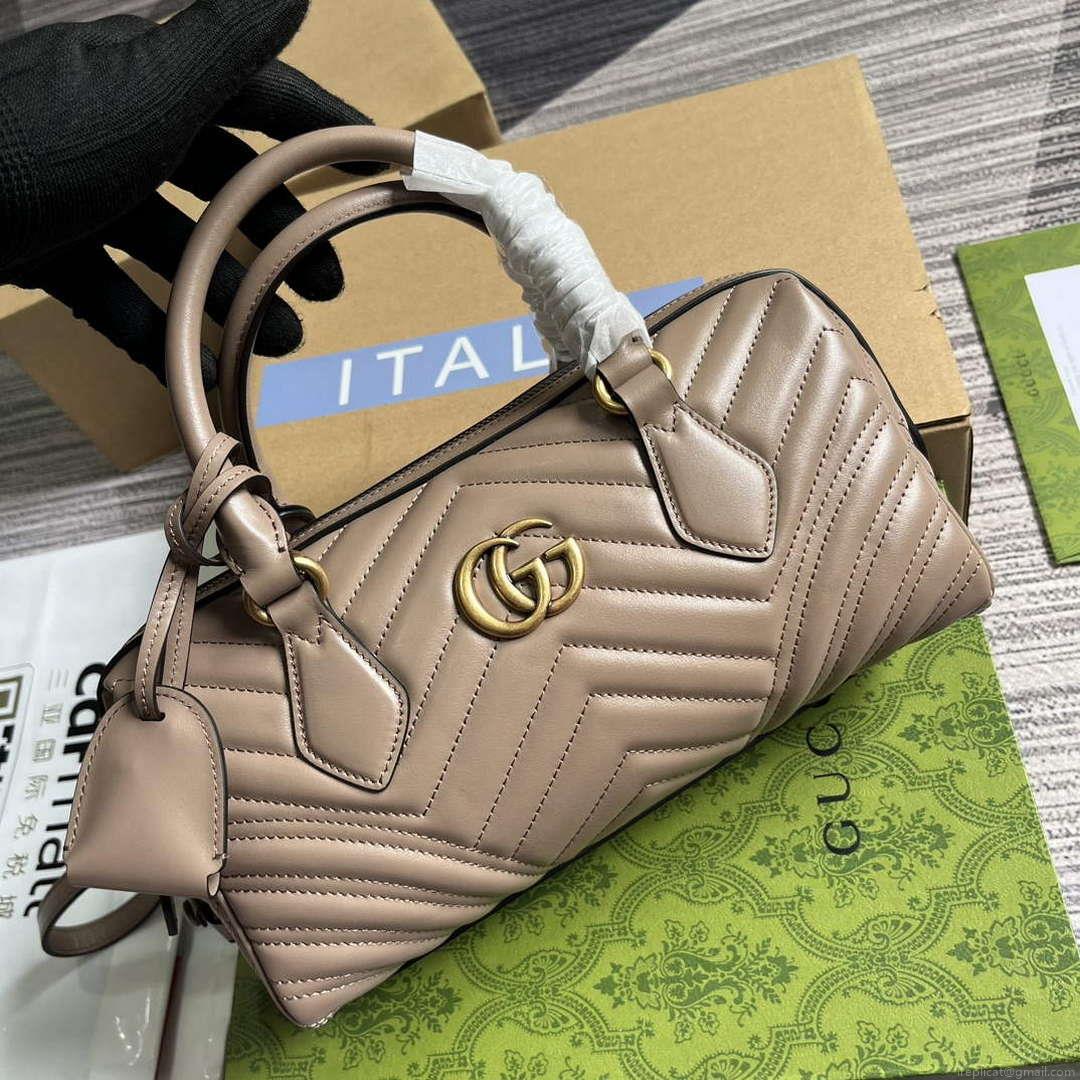 Gucci 746319 GG Marmont Small Top Handle Bag Milk tea