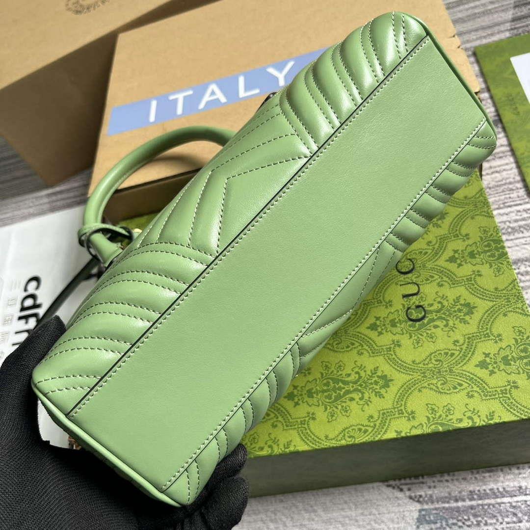 Gucci 746319 GG Marmont Small Top Handle Bag Green