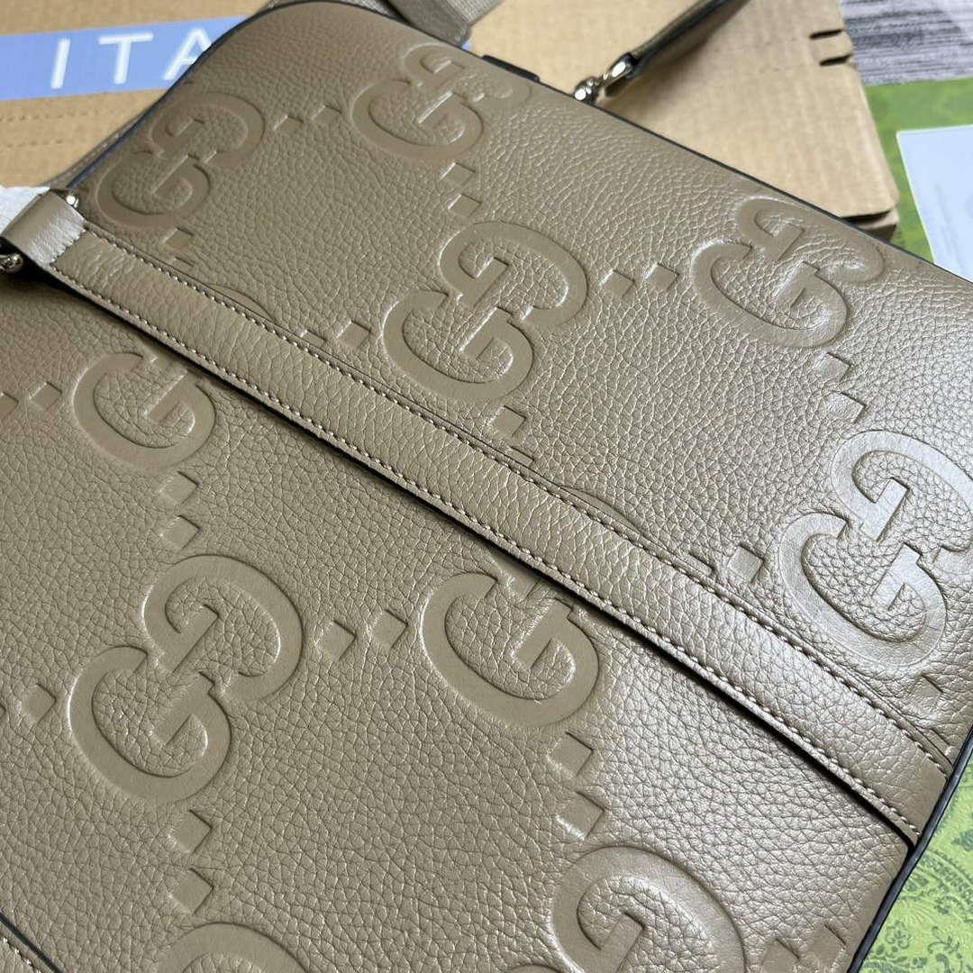 Gucci 658573 Men’s GG embossed briefcase Bag Taupe