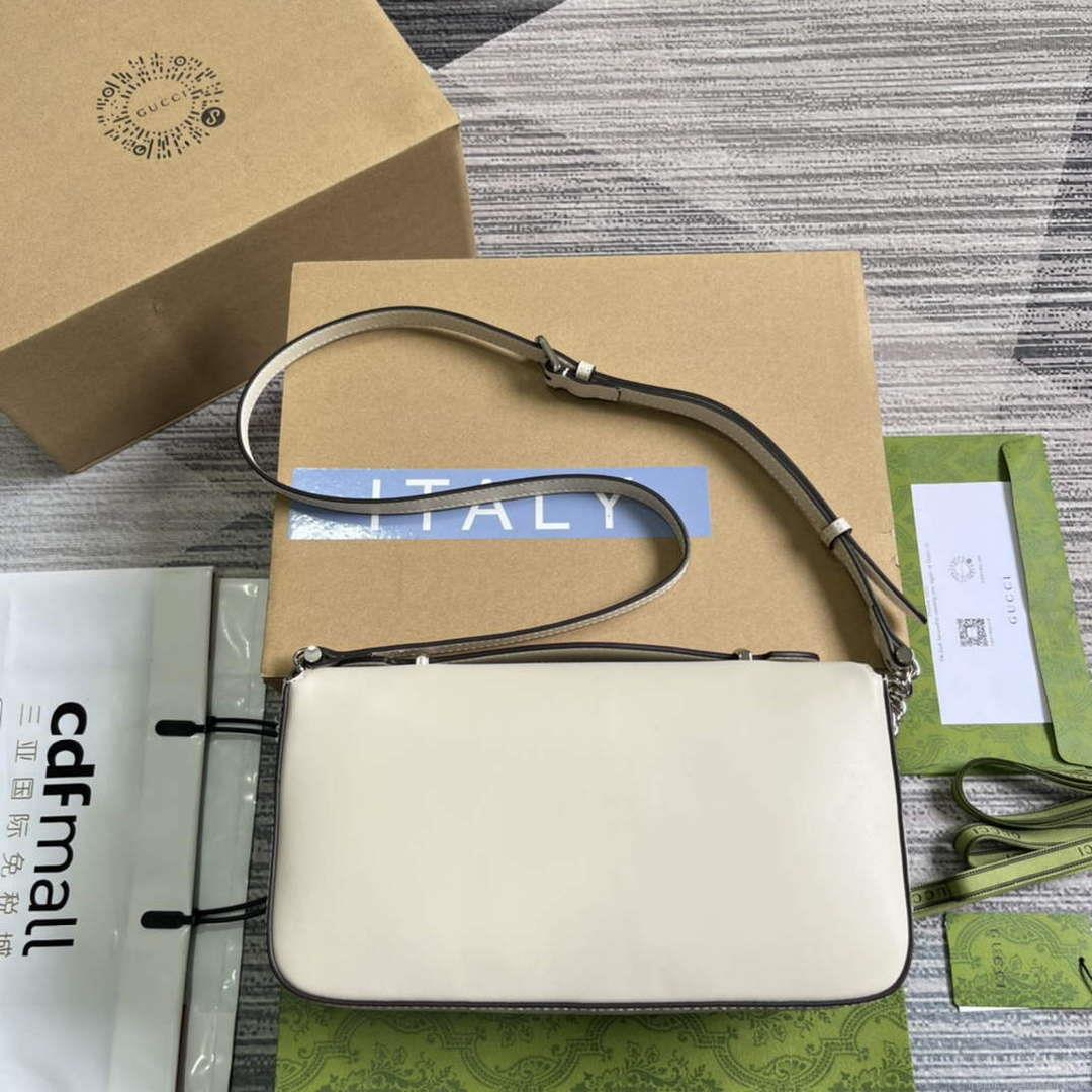 Gucci 739721 Petite GG Small Shoulder Bag White