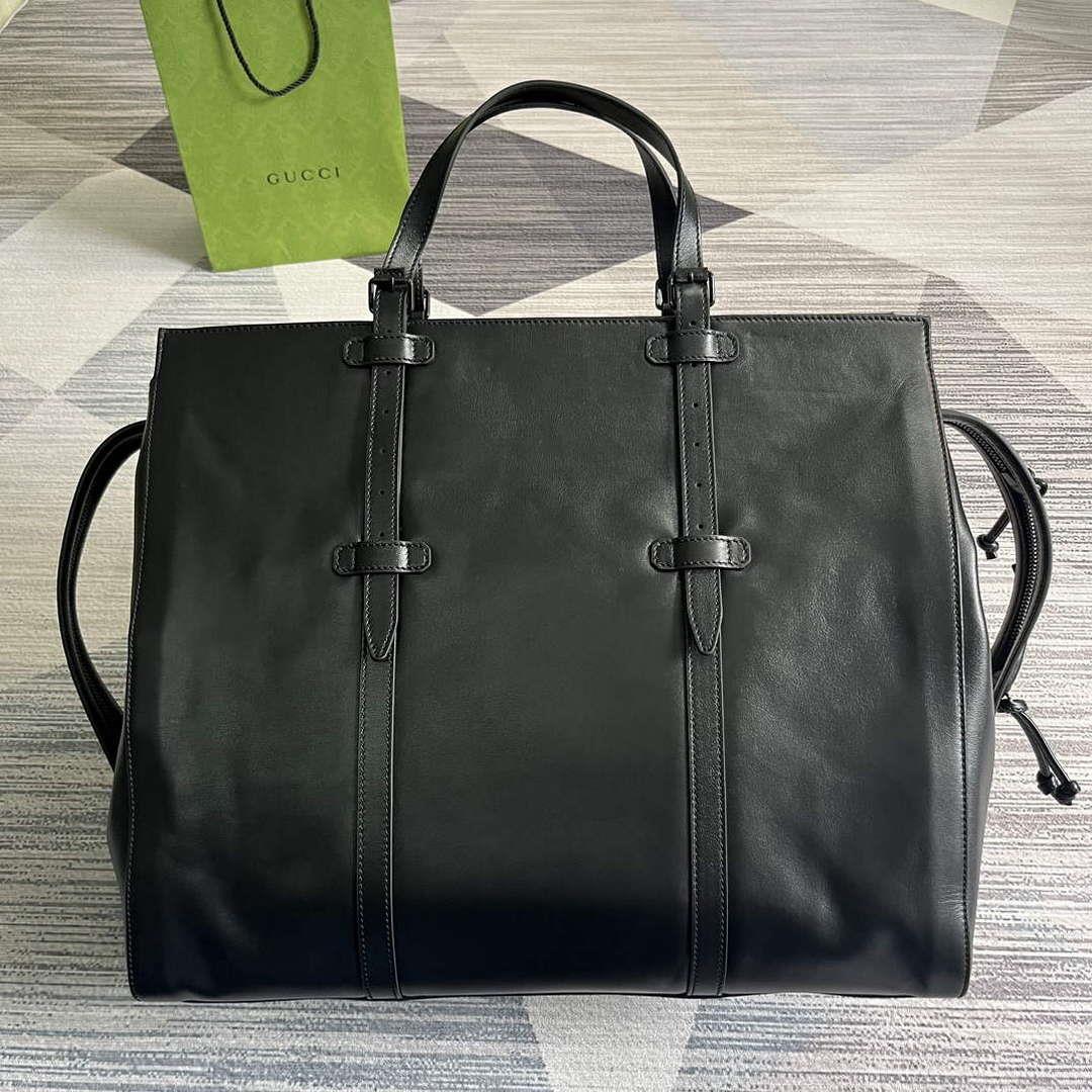 Gucci 725683 Large Tote Bag With Tonal Double G Black