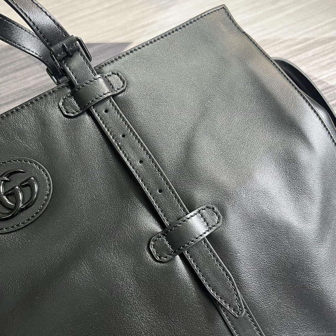 Gucci 725683 Large Tote Bag With Tonal Double G Black