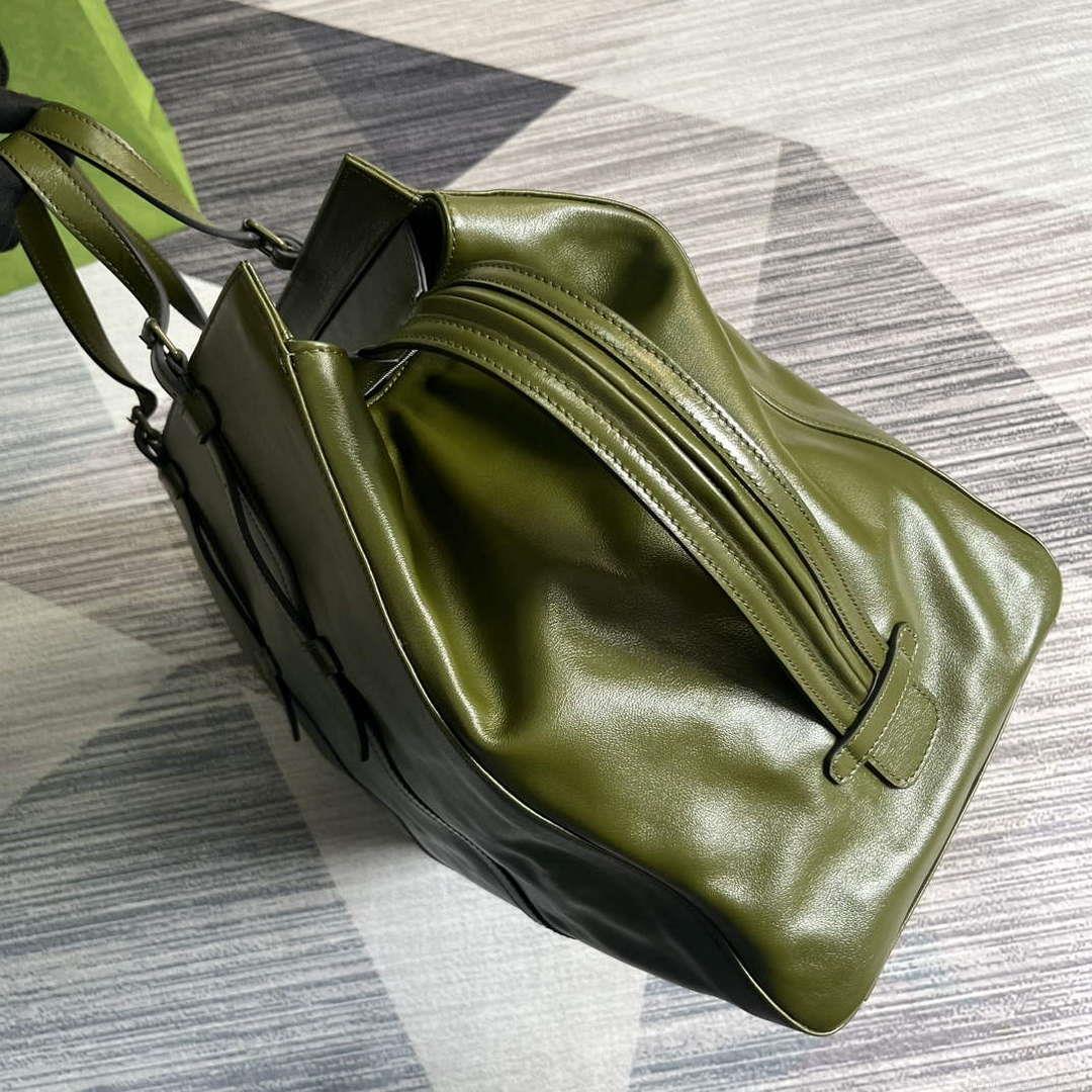 Gucci 725683 Large Tote Bag With Tonal Double G Forest green