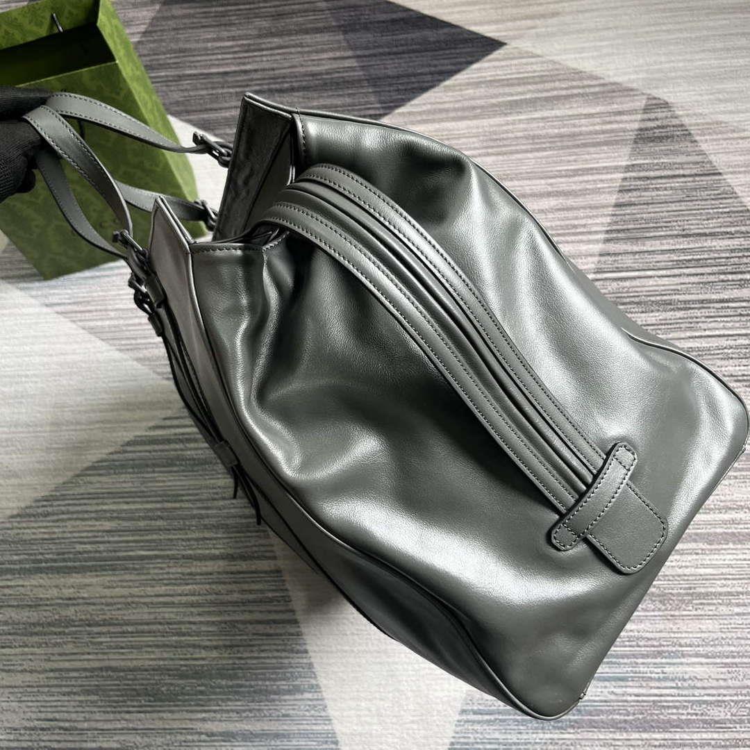 Gucci 725683 Large Tote Bag With Tonal Double G Gray