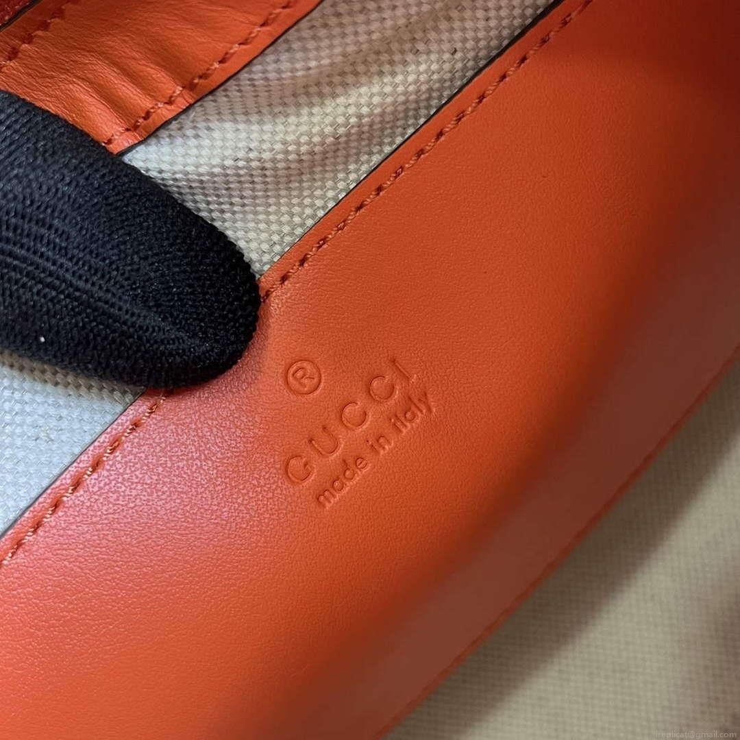 Gucci 739709 GG Matelassé Small Shoulder Bag Orange