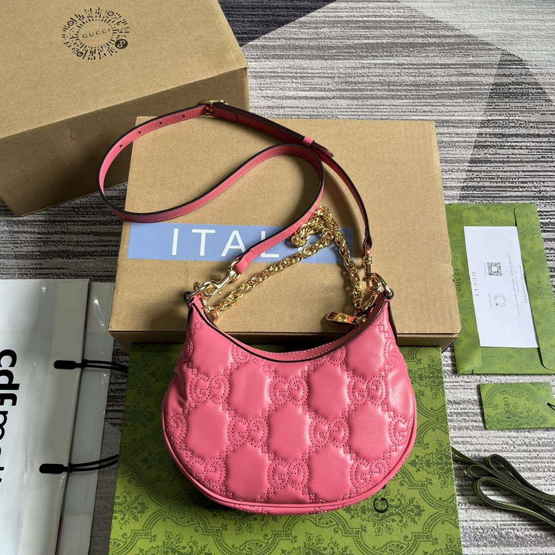 Gucci 739736 GG Matelassé Mini Bag Rose pink