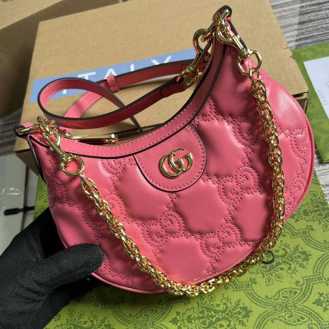 Gucci 739736 GG Matelassé Mini Bag Rose pink