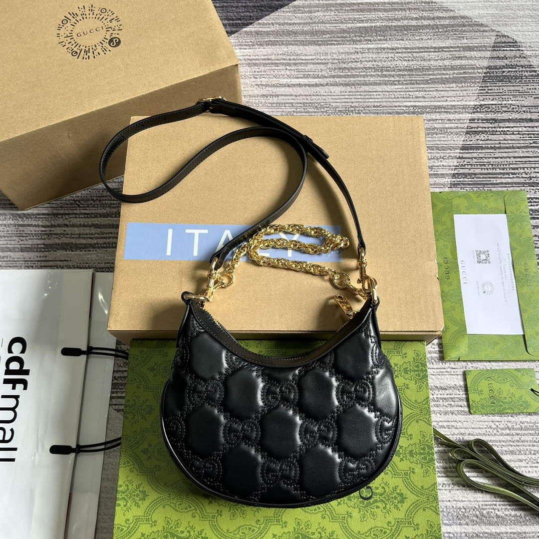 Gucci 739736 GG Matelassé Mini Bag Black