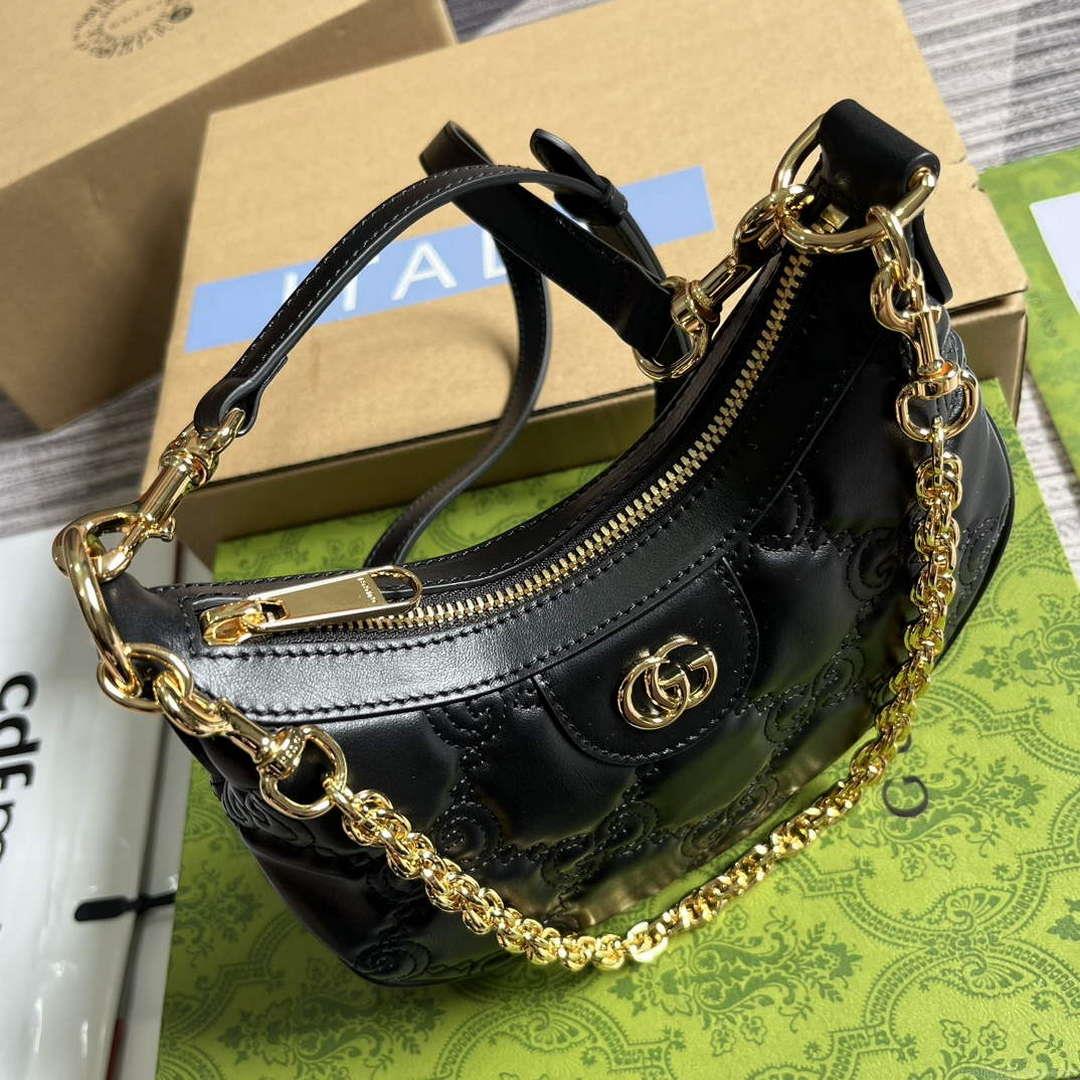 Gucci 739736 GG Matelassé Mini Bag Black