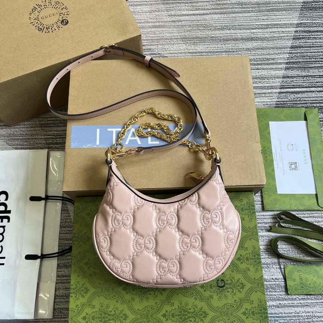 Gucci 739736 GG Matelassé Mini Bag Pink