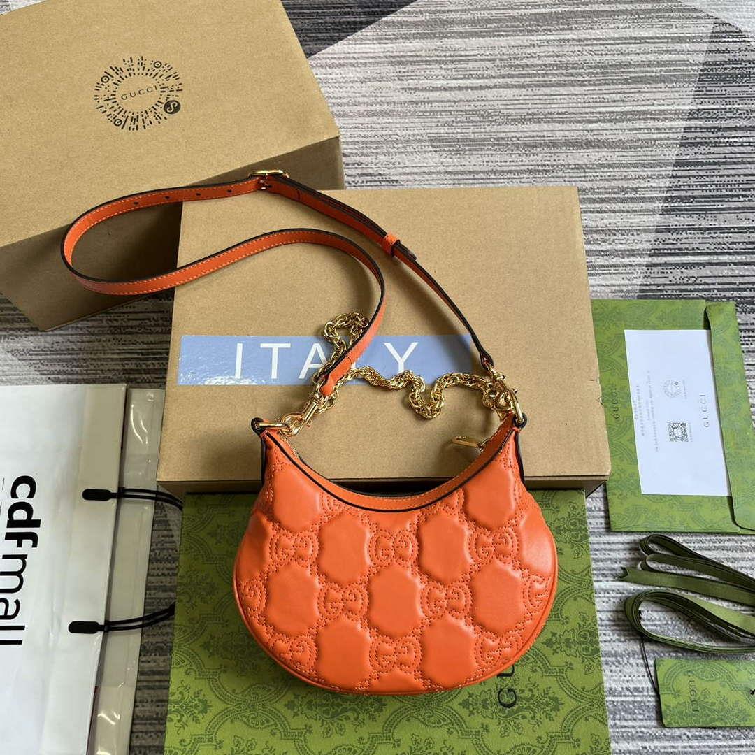 Gucci 739736 GG Matelassé Mini Bag Orange
