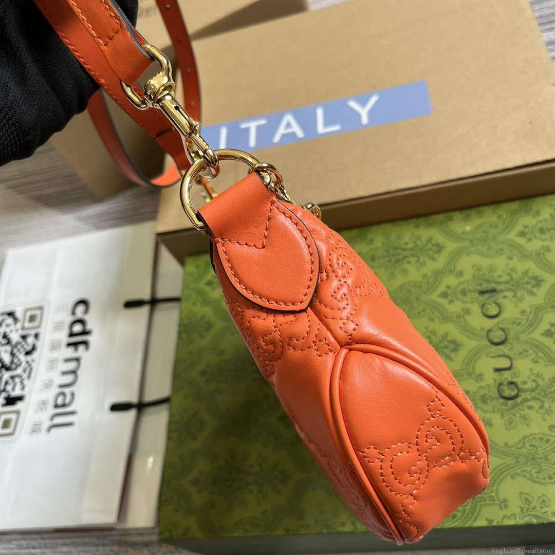 Gucci 739736 GG Matelassé Mini Bag Orange