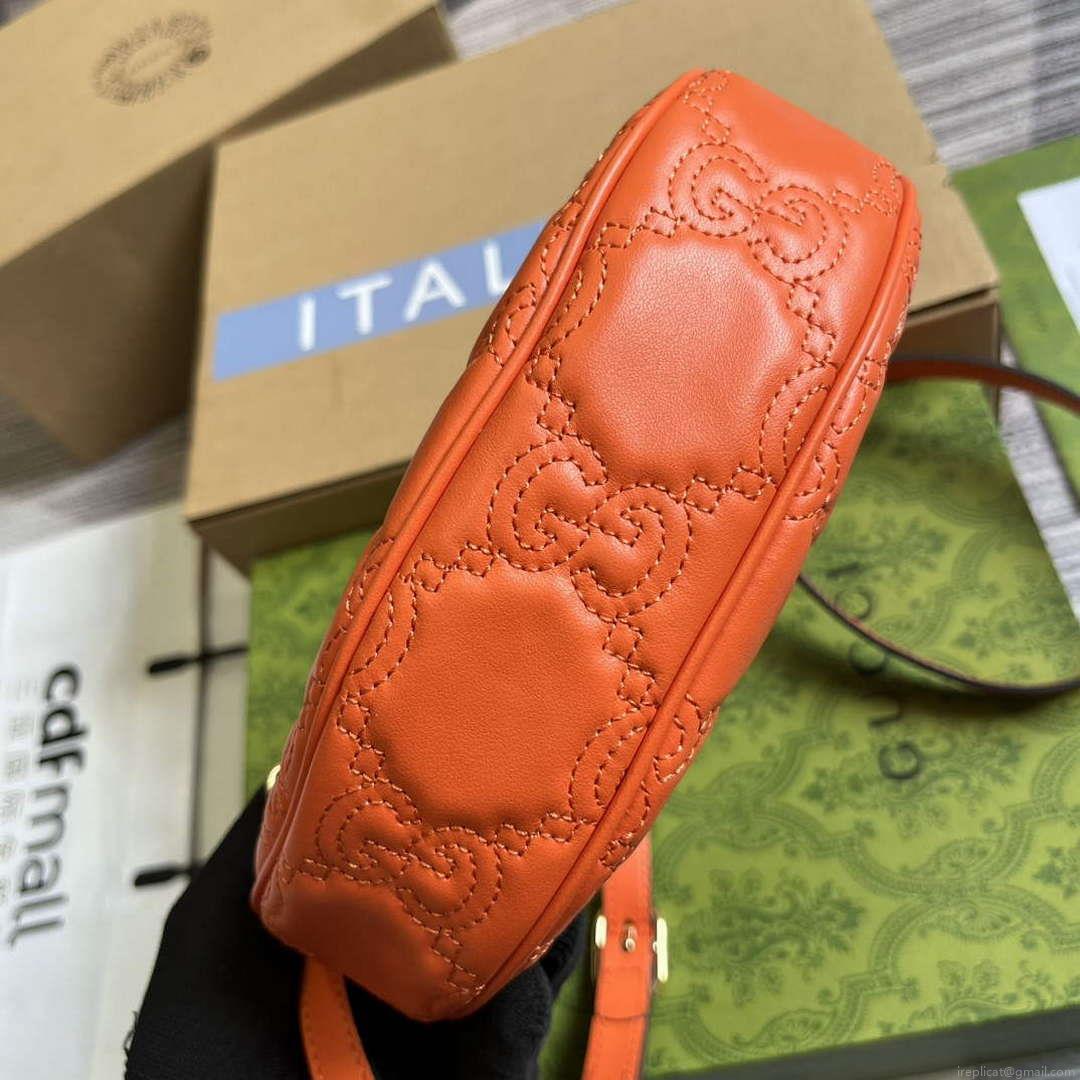 Gucci 739736 GG Matelassé Mini Bag Orange