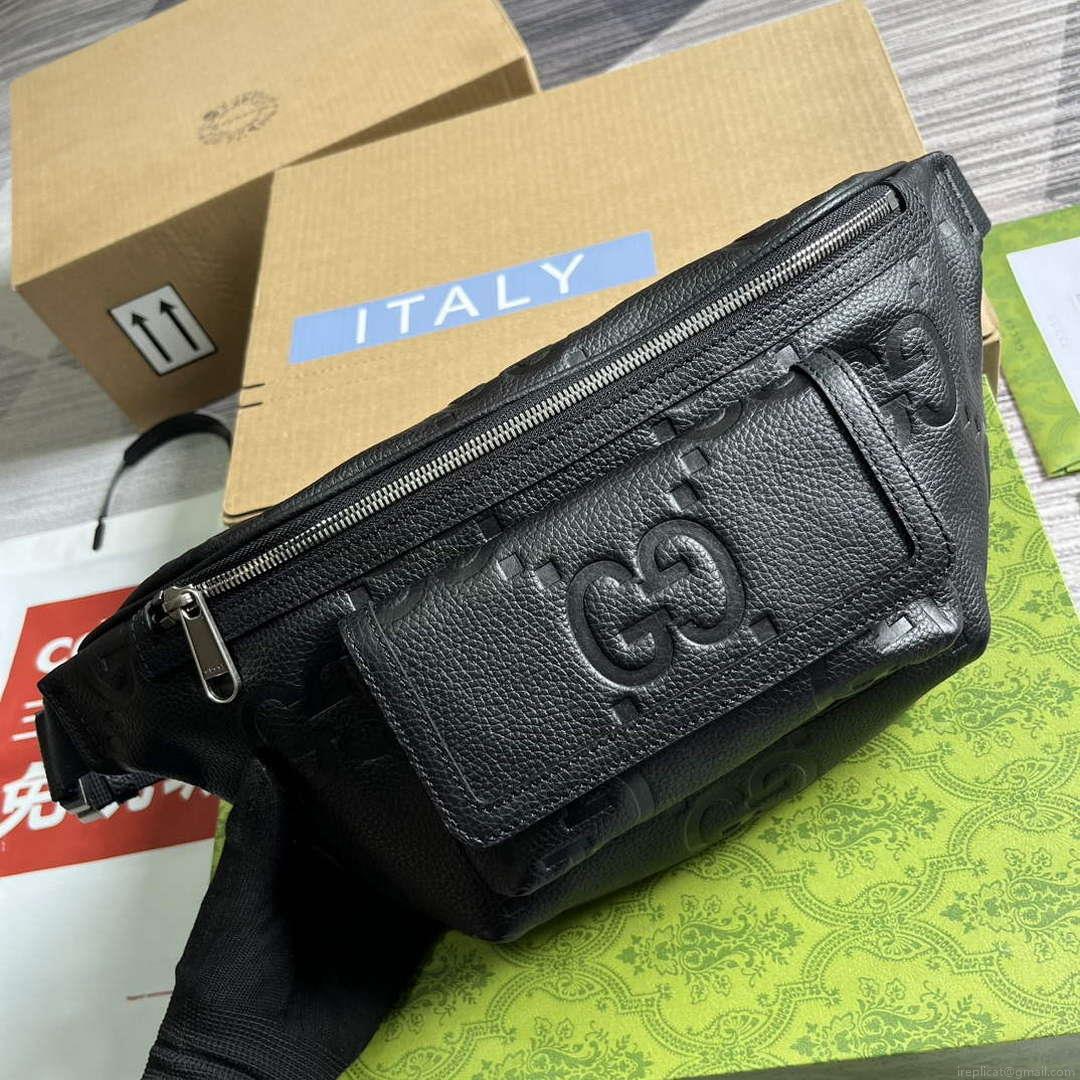 Gucci 645093 Jumbo GG Belt Bag Black