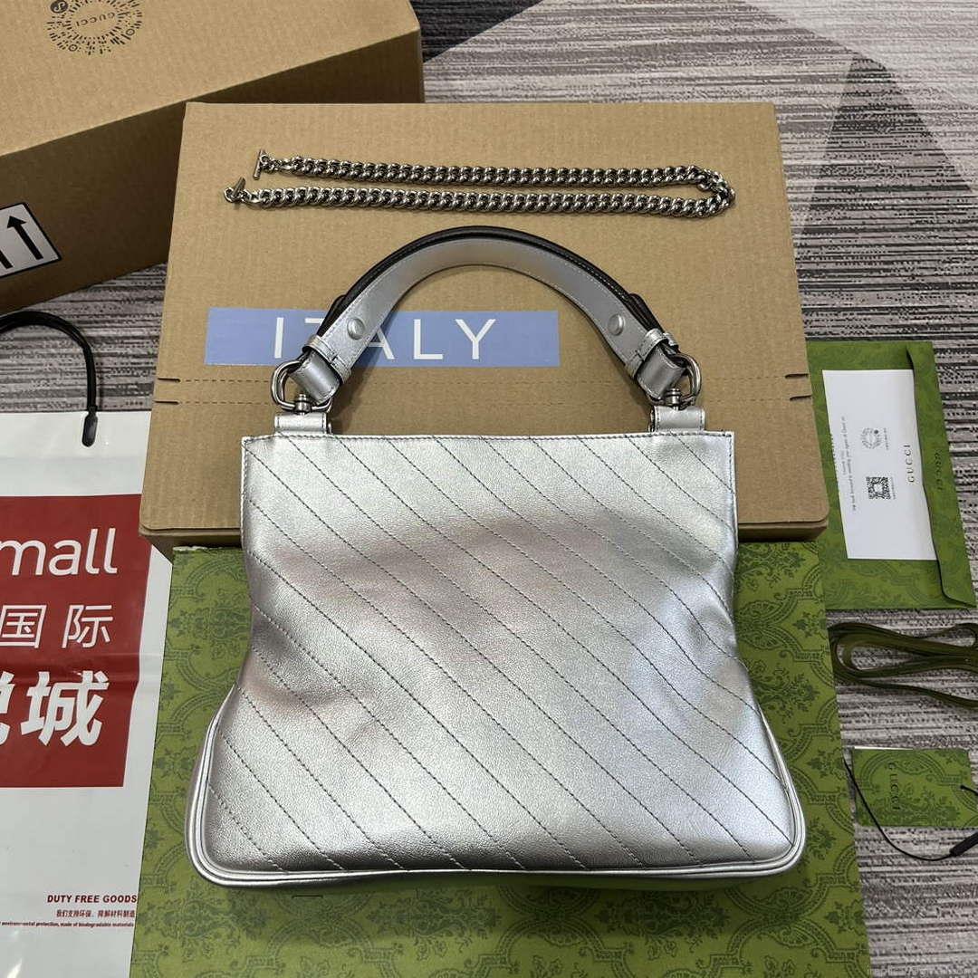 Gucci 751518 Gucci Blondie Small Tote Bag Silver