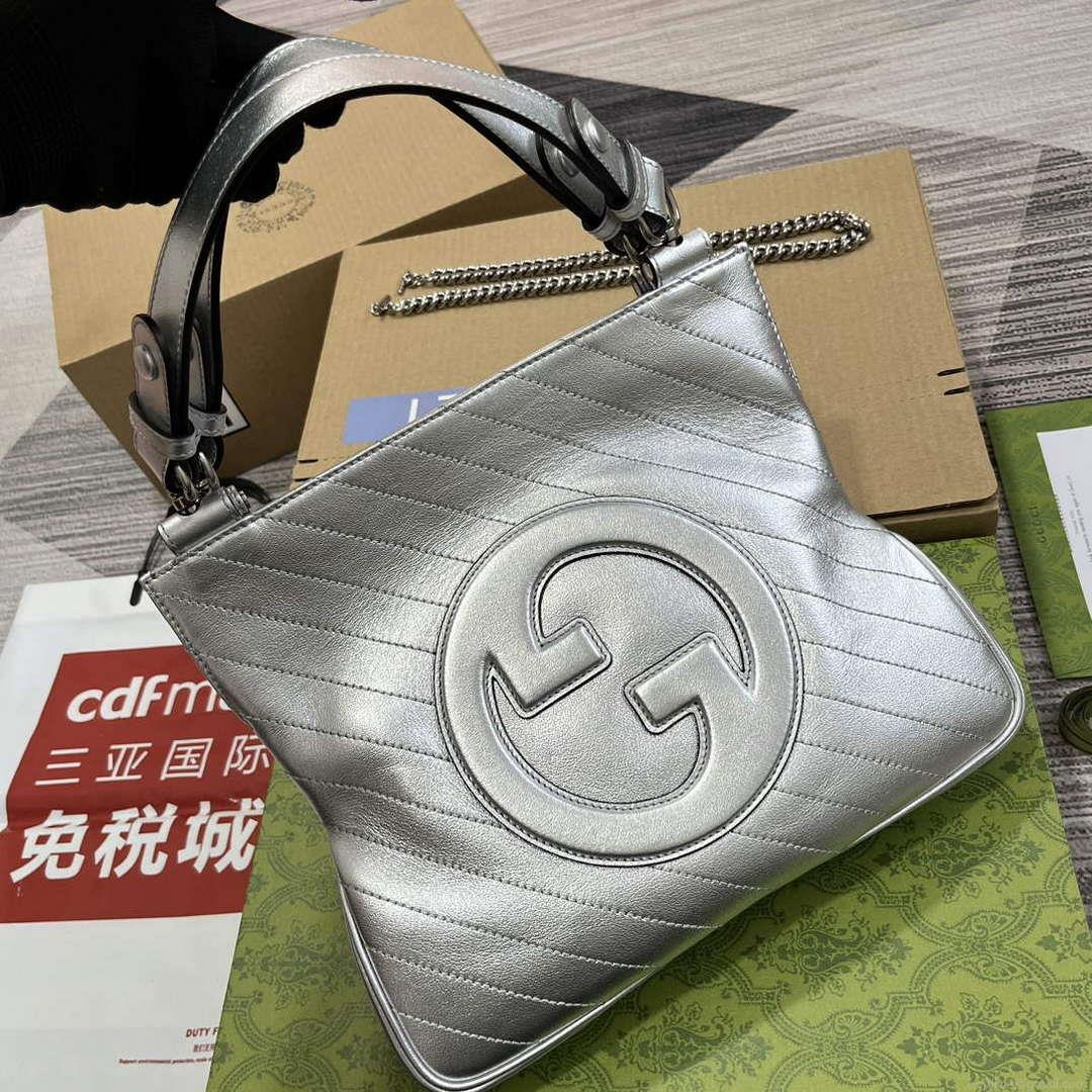 Gucci 751518 Gucci Blondie Small Tote Bag Silver