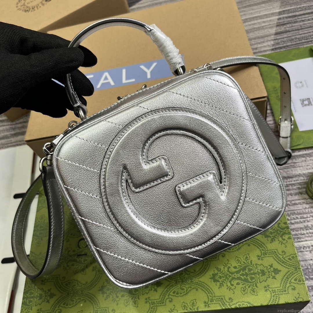 Gucci 744434 Gucci Blondie Top Handle Bag Silver