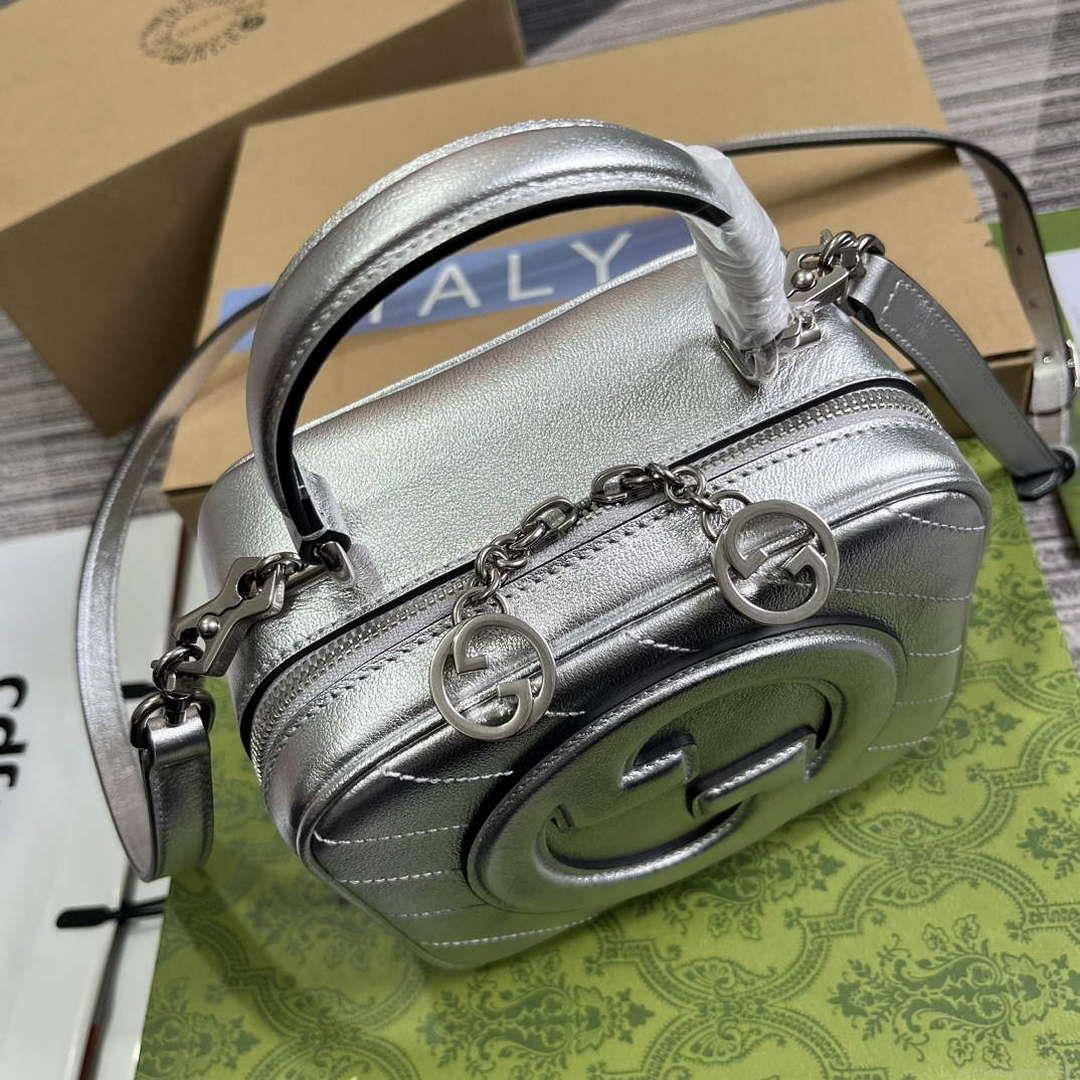 Gucci 744434 Gucci Blondie Top Handle Bag Silver