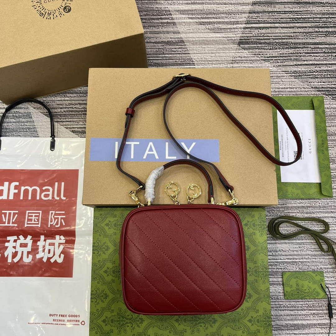 Gucci 744434 Gucci Blondie Top Handle Bag Red