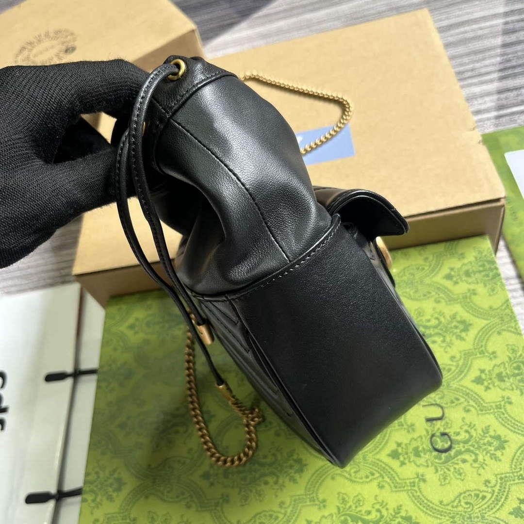 Gucci 746433 GG Marmont Mini Bucket Bag Black