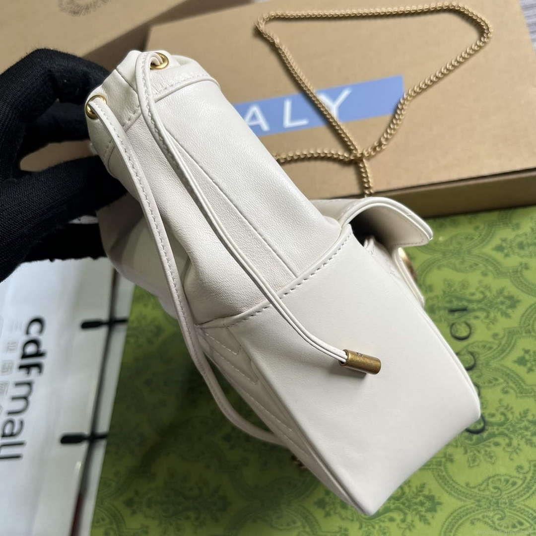 Gucci 746433 GG Marmont Mini Bucket Bag White