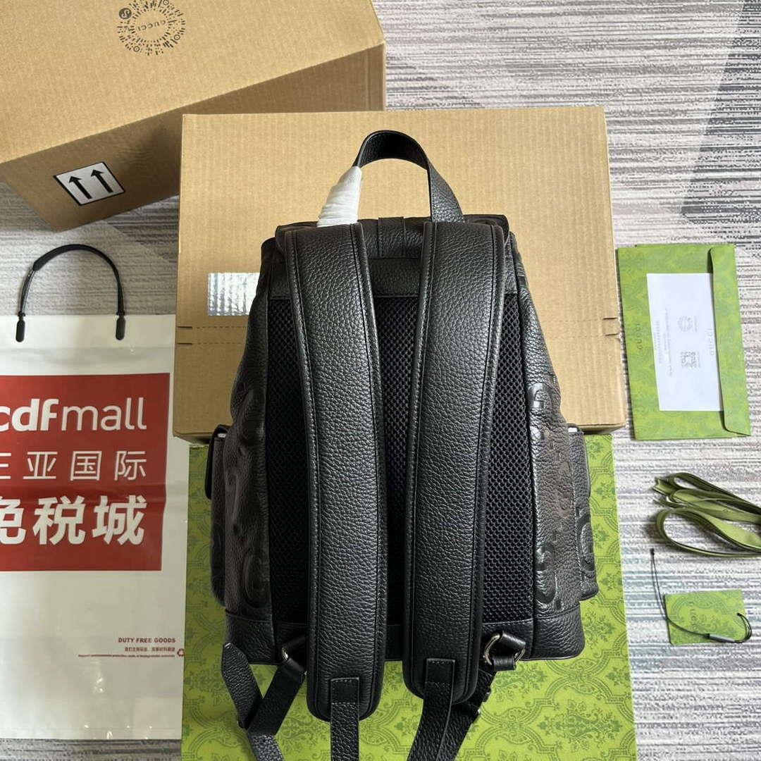 Gucci 739503 Jumbo GG Small Backpack Black