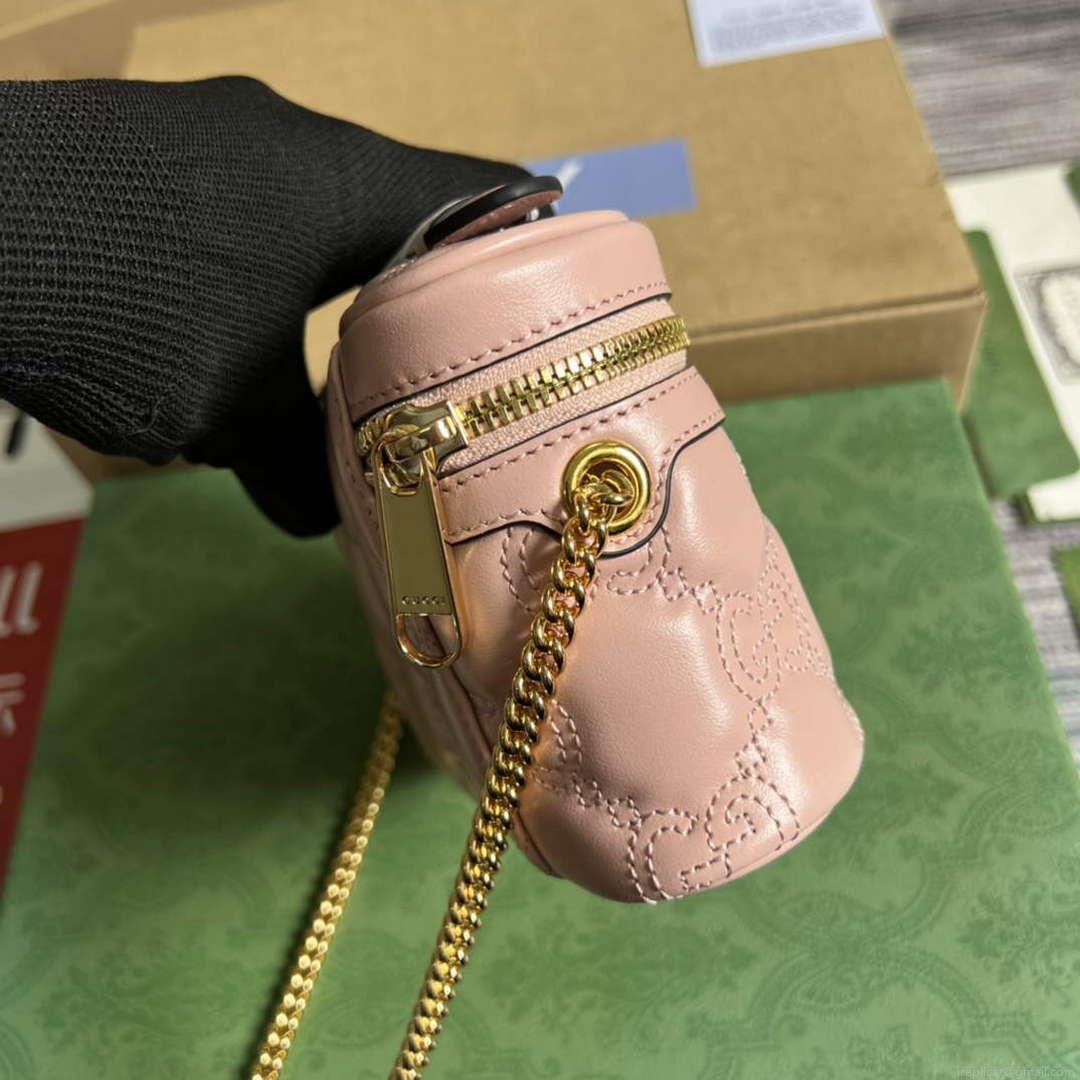 Gucci 723770 GG Matelassé Top Handle Mini Bag Light Pink