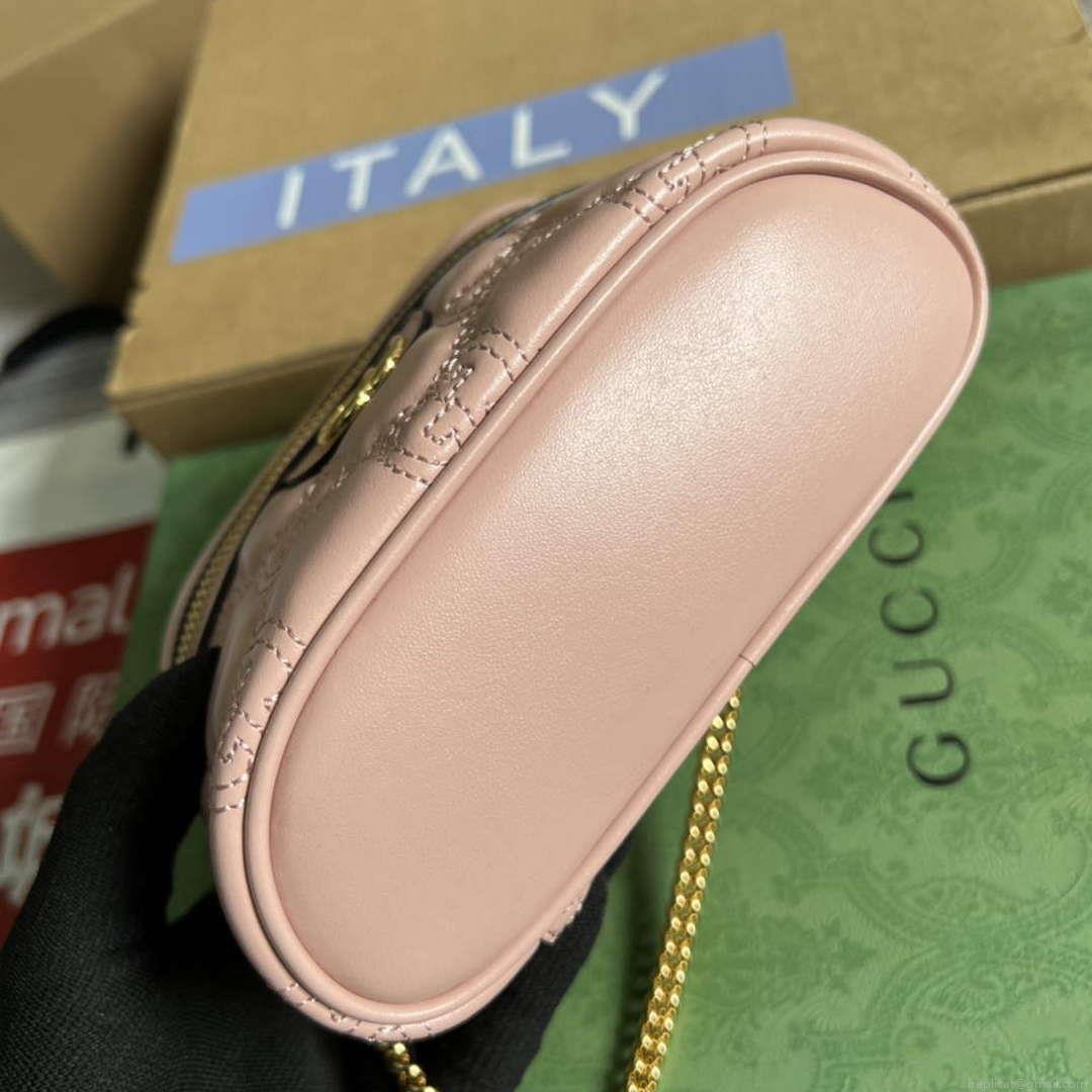 Gucci 723770 GG Matelassé Top Handle Mini Bag Light Pink