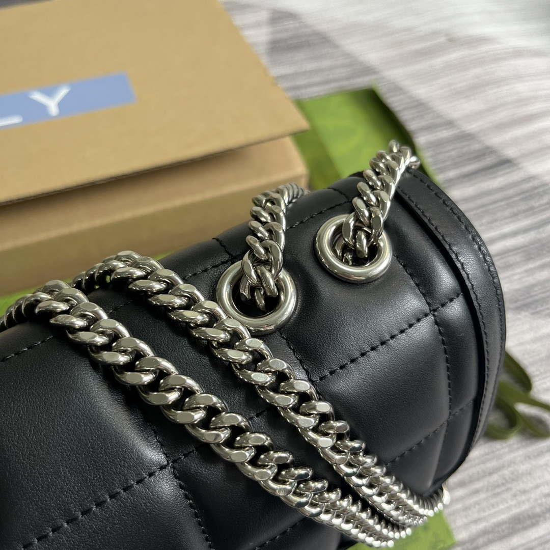 Gucci ‎740834 GG Deco Small Shoulder Bag Black