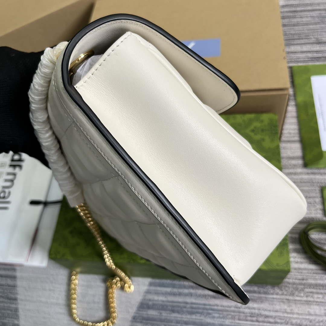 Gucci ‎740834 GG Deco Small Shoulder Bag White