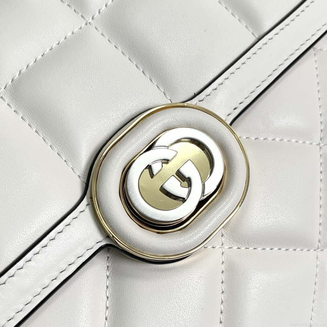 Gucci ‎740834 GG Deco Small Shoulder Bag White