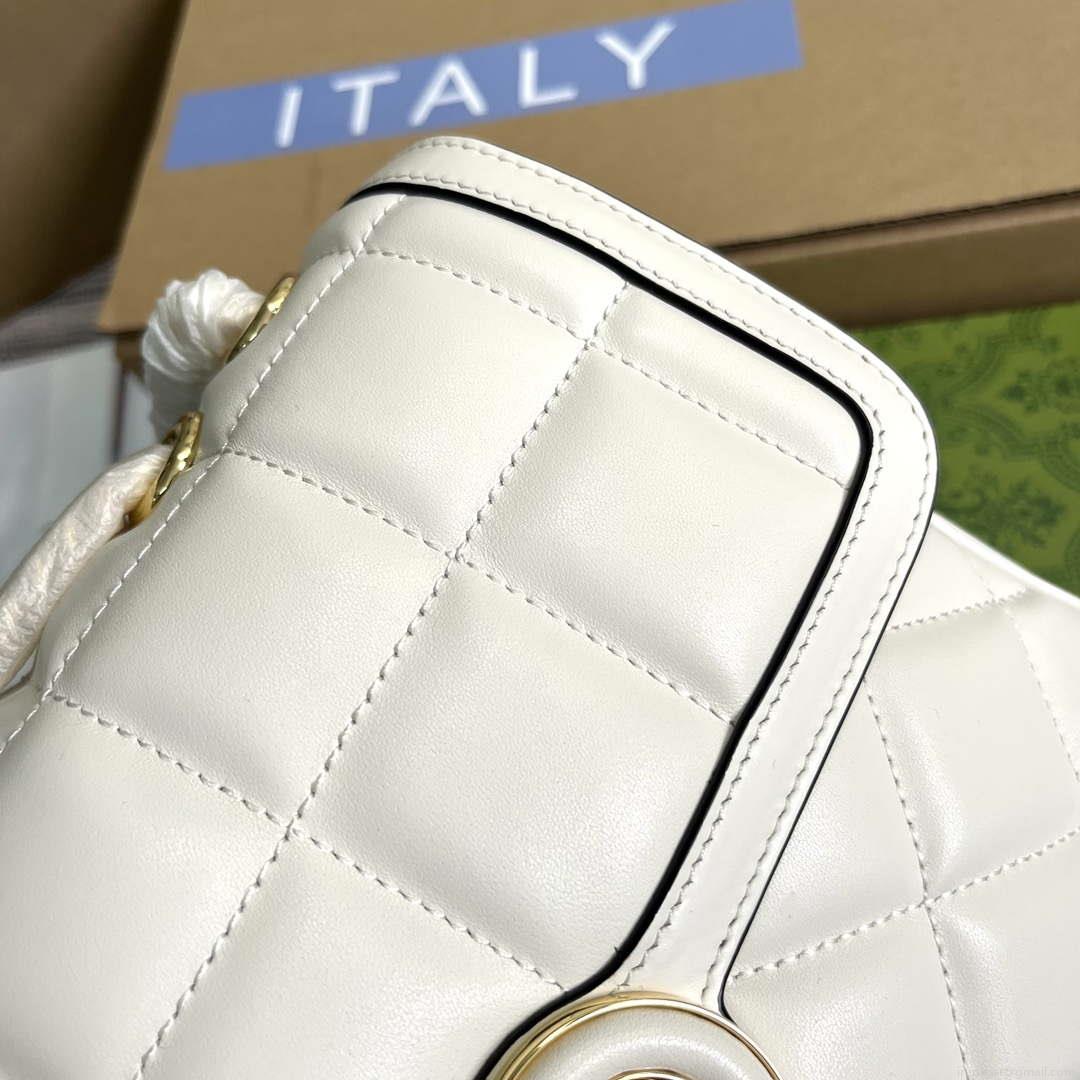 Gucci ‎740834 GG Deco Small Shoulder Bag White