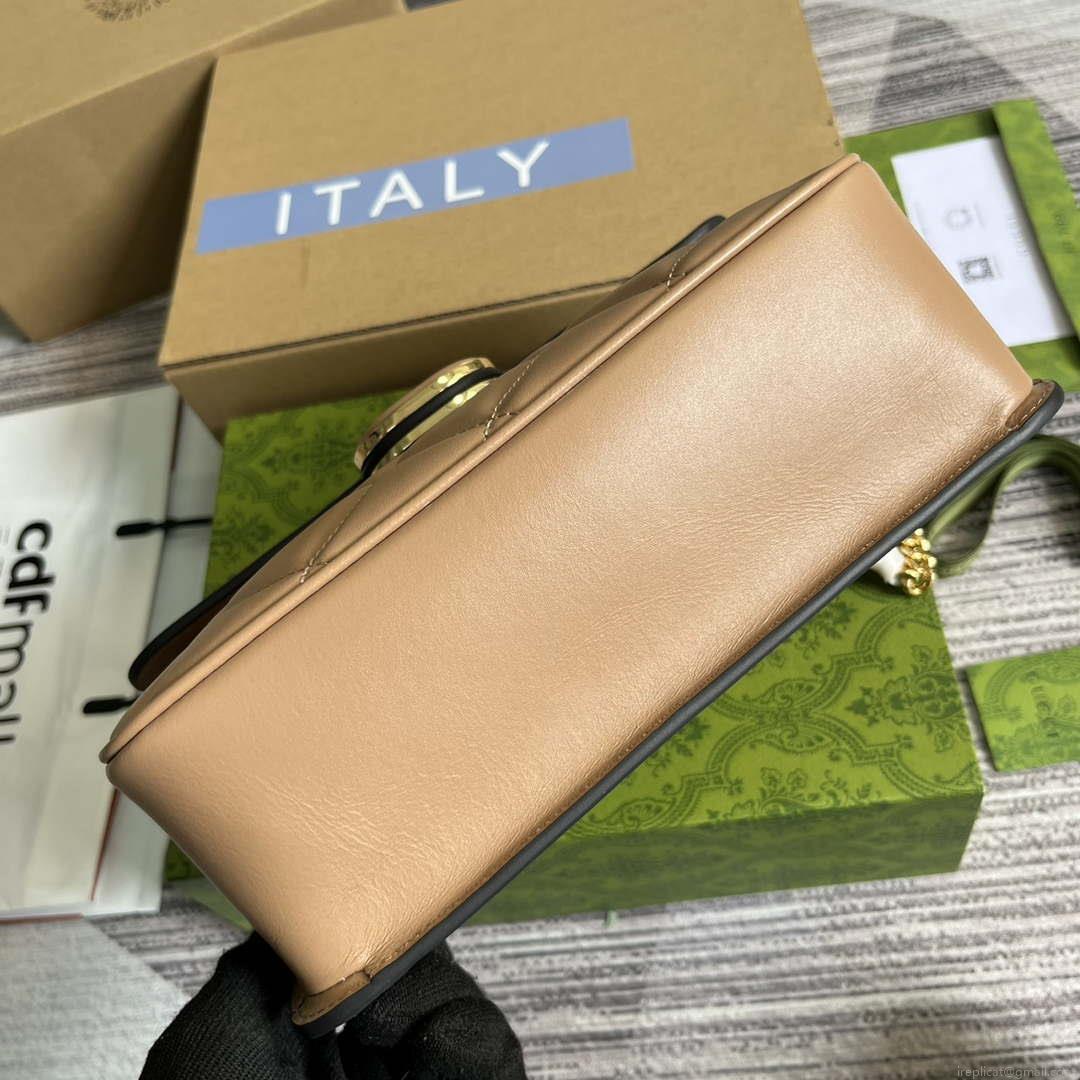 Gucci ‎740834 GG Deco Small Shoulder Bag Apricot