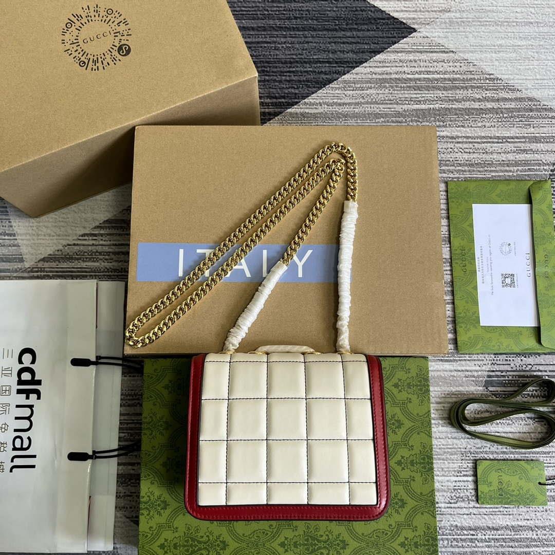 Gucci ‎741457 Gucci Deco Mini Shoulder Bag Red&white