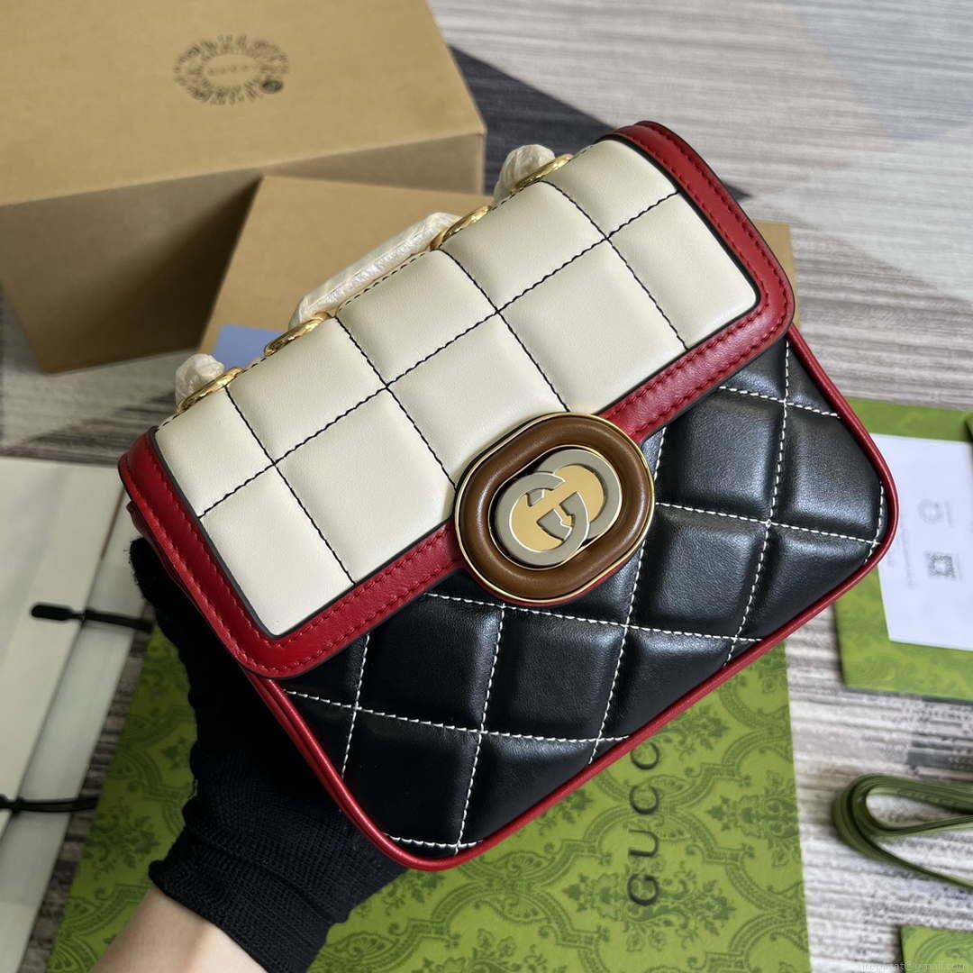 Gucci ‎741457 Gucci Deco Mini Shoulder Bag Red&white