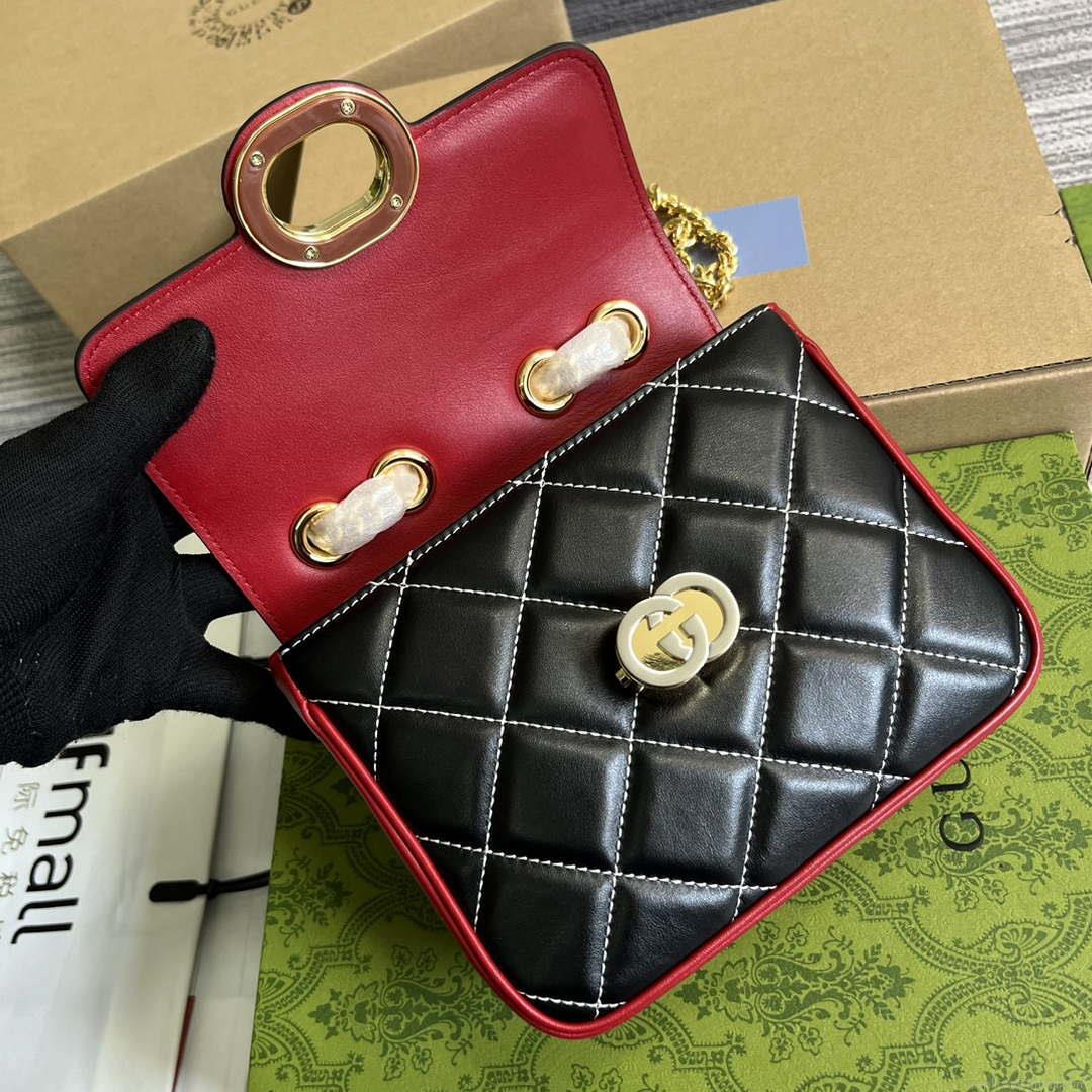 Gucci ‎741457 Gucci Deco Mini Shoulder Bag Red&white