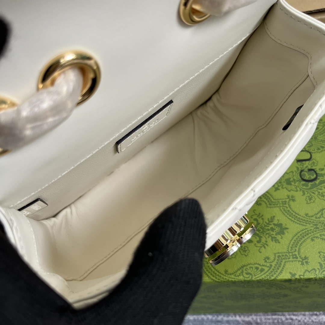 Gucci ‎741457 Gucci Deco Mini Shoulder Bag White
