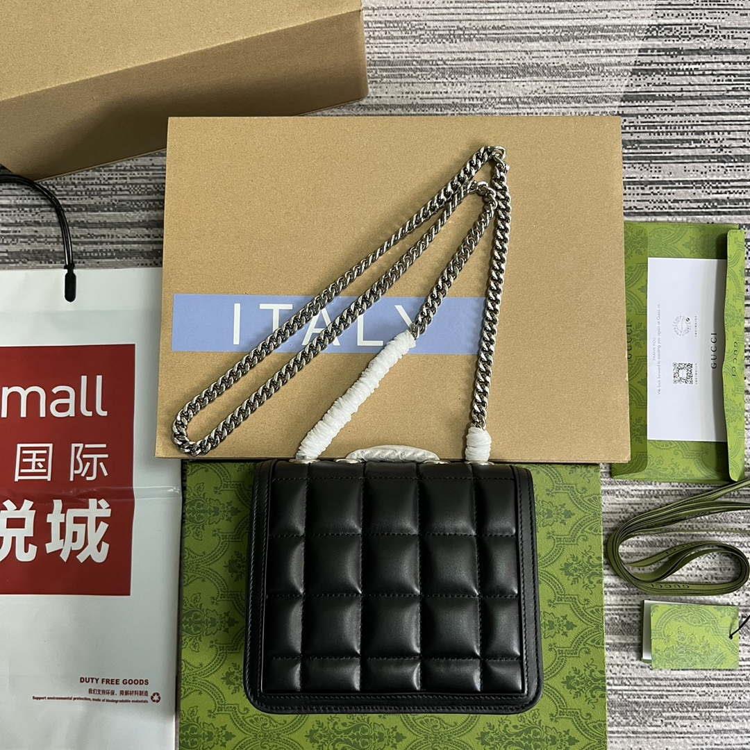Gucci ‎741457 Gucci Deco Mini Shoulder Bag Black