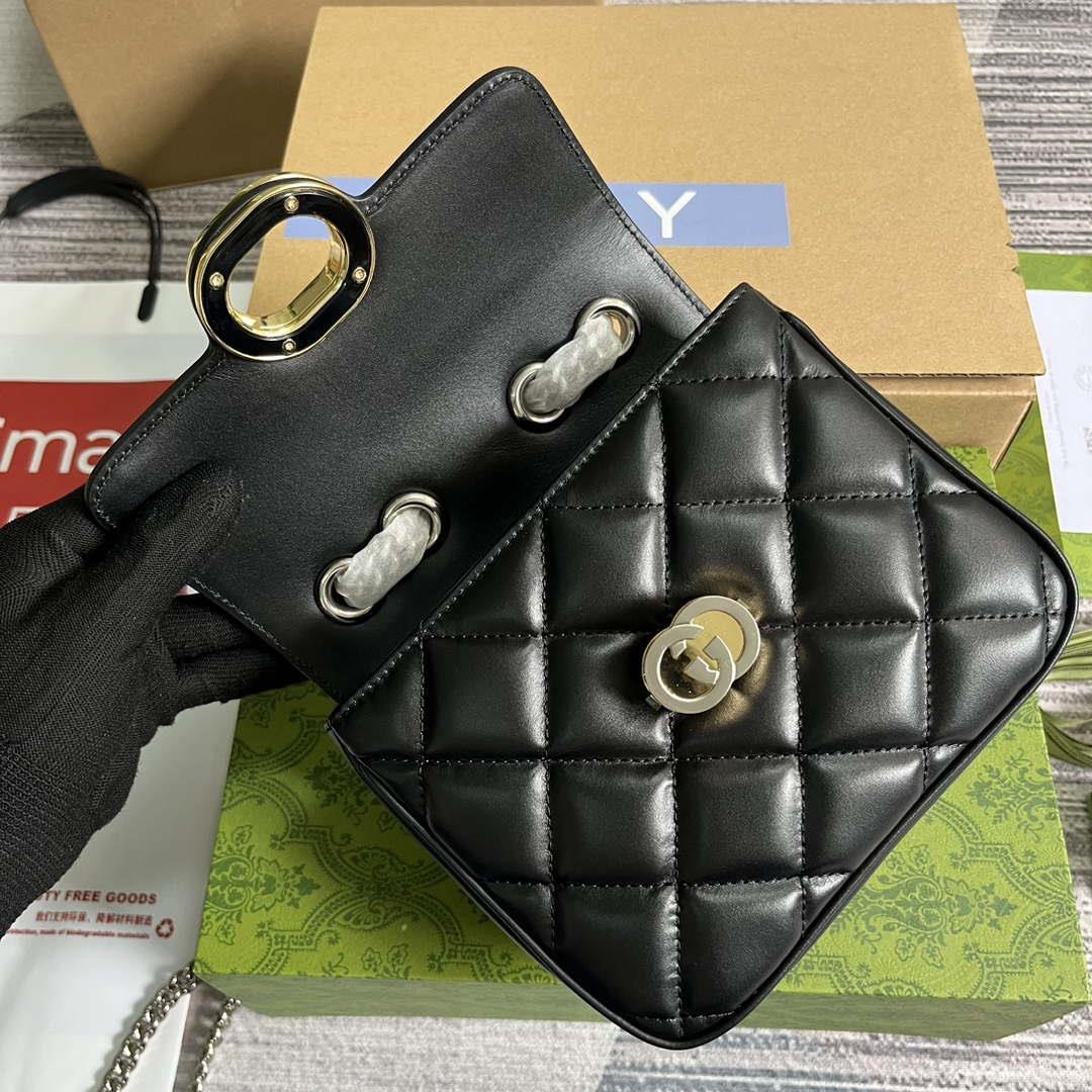 Gucci ‎741457 Gucci Deco Mini Shoulder Bag Black
