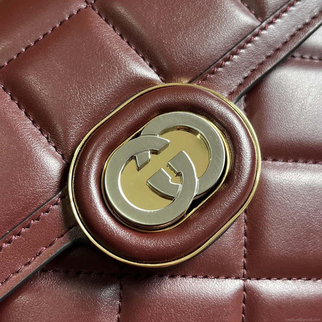 Gucci ‎741457 Gucci Deco Mini Shoulder Bag Wine Red