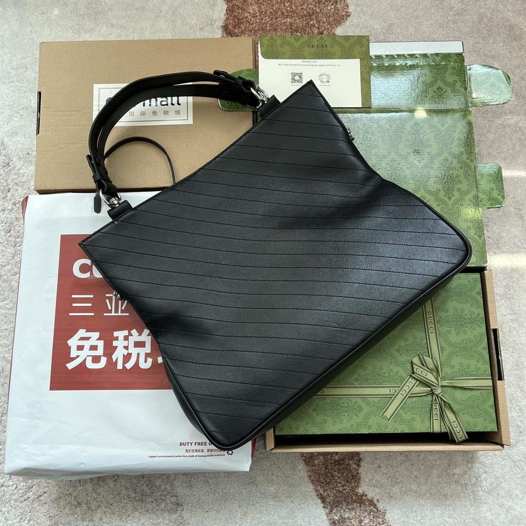 Gucci 751516 Blondie Medium Tote bag in black leather