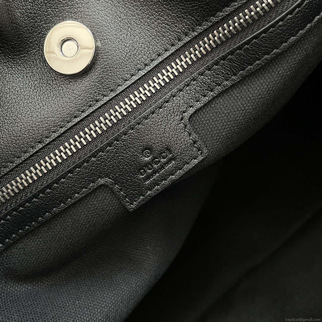 Gucci 751516 Blondie Medium Tote bag in black leather