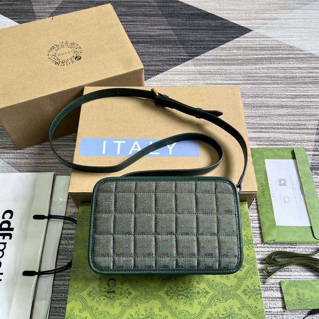 Gucci 751914 Mini GG Canvas Mini Shoulder Bag Green